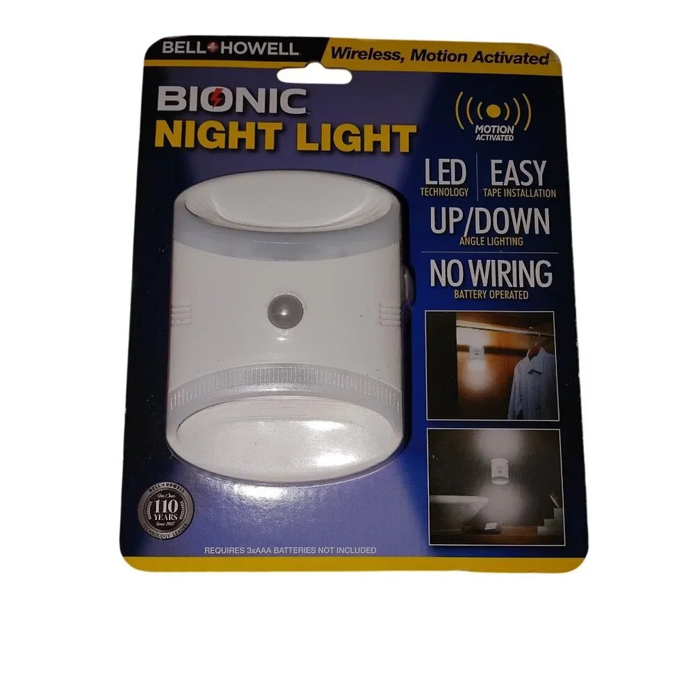 BIONIC NIGHT LIGHT-WIRELESS-MOTION ACTIVATED.  BATTERY OPERATED * -NEW